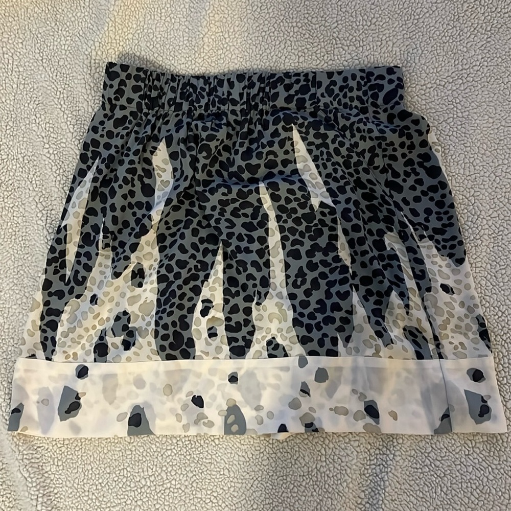 CAbi Black and White Mini Skirt